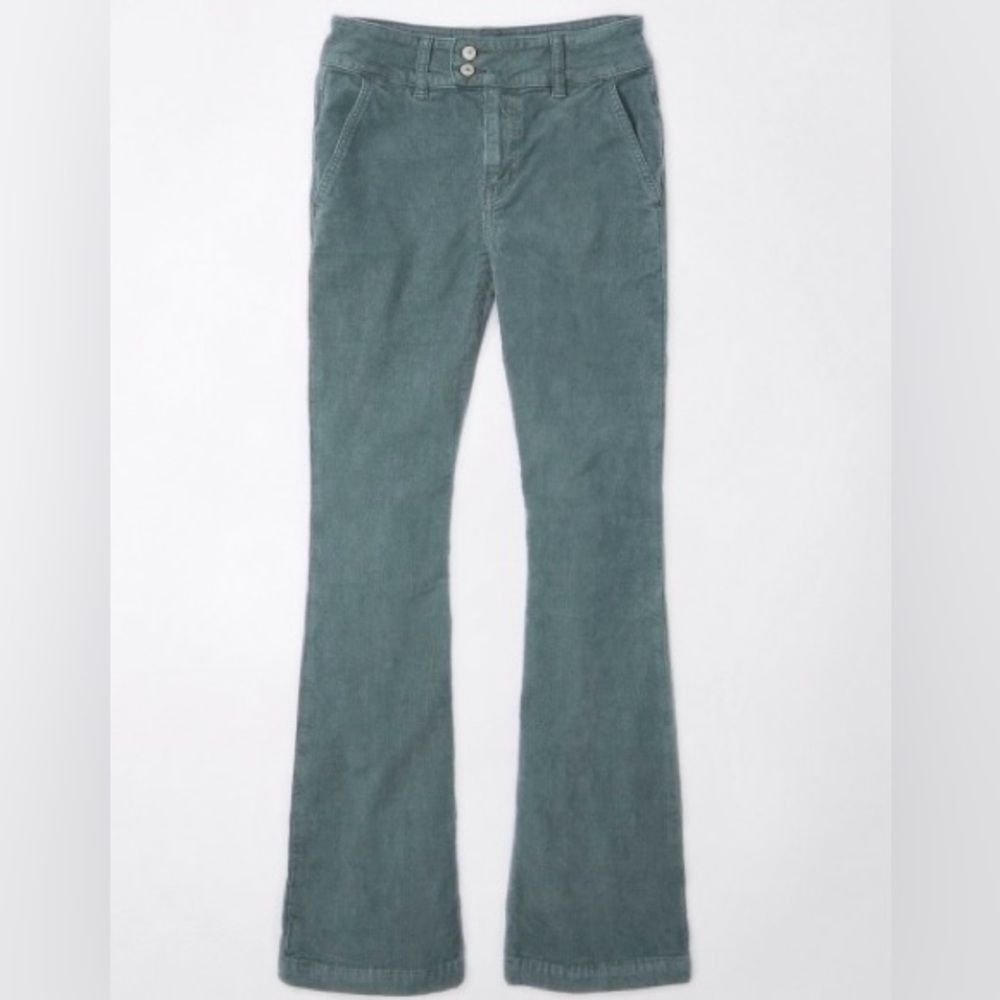 American Eagle Soft Stretch kick boot light Aqua corduroy Pants. Like Brand New